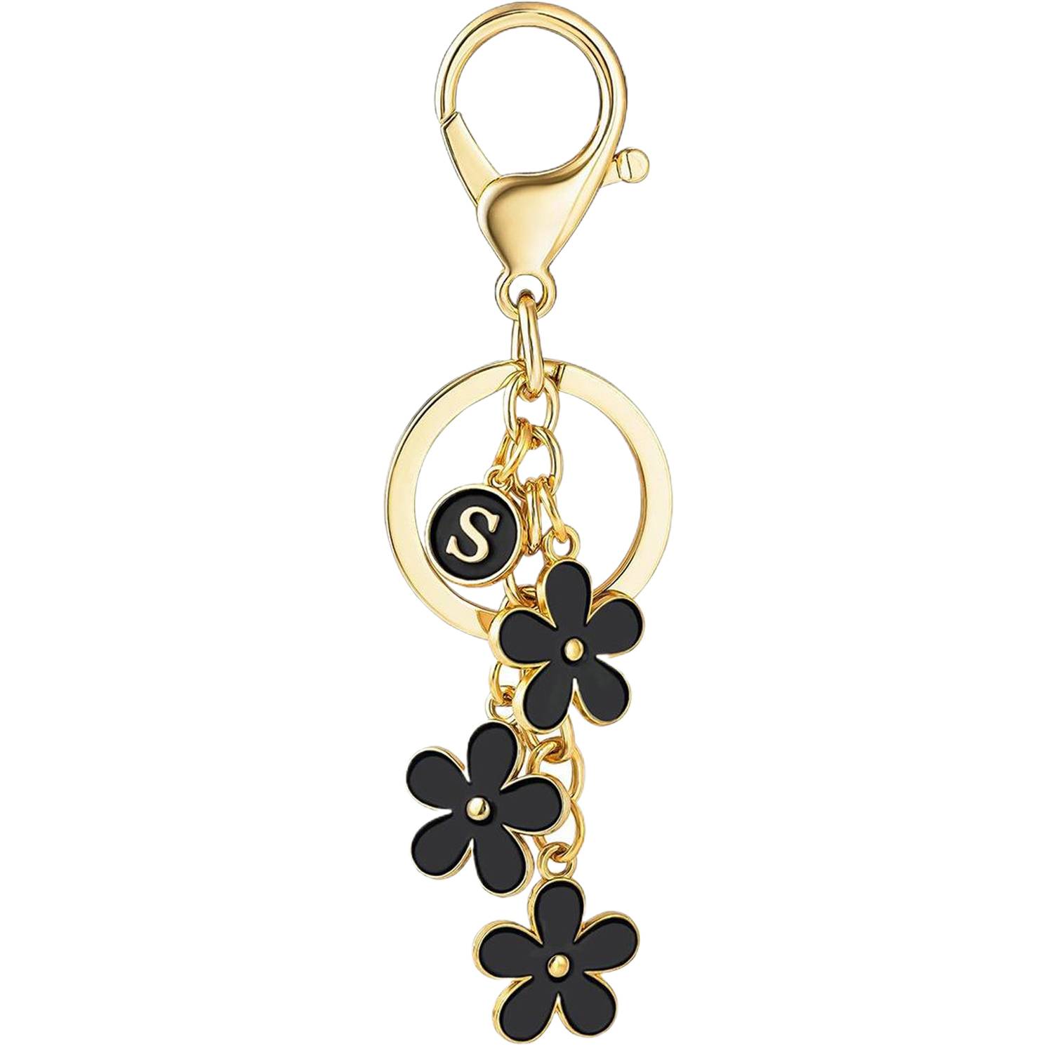 Custom Letter Floral Keychain 1