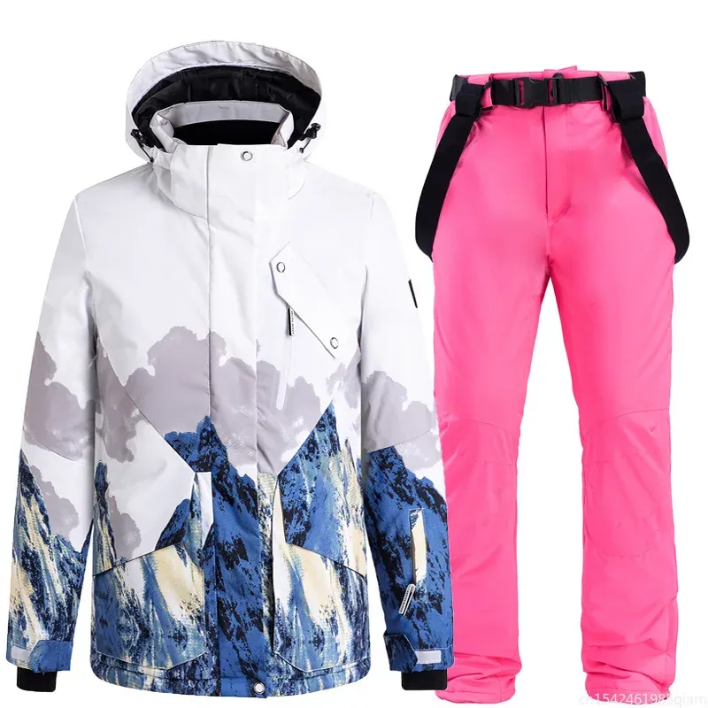 Winter Waterproof Snowboarding Suit Set 7