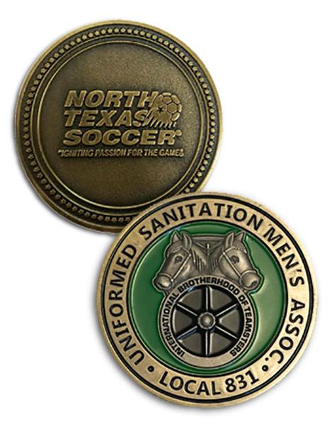Die Cast 2 sided Flip Coins: 2" (FINISH), 4 col 2