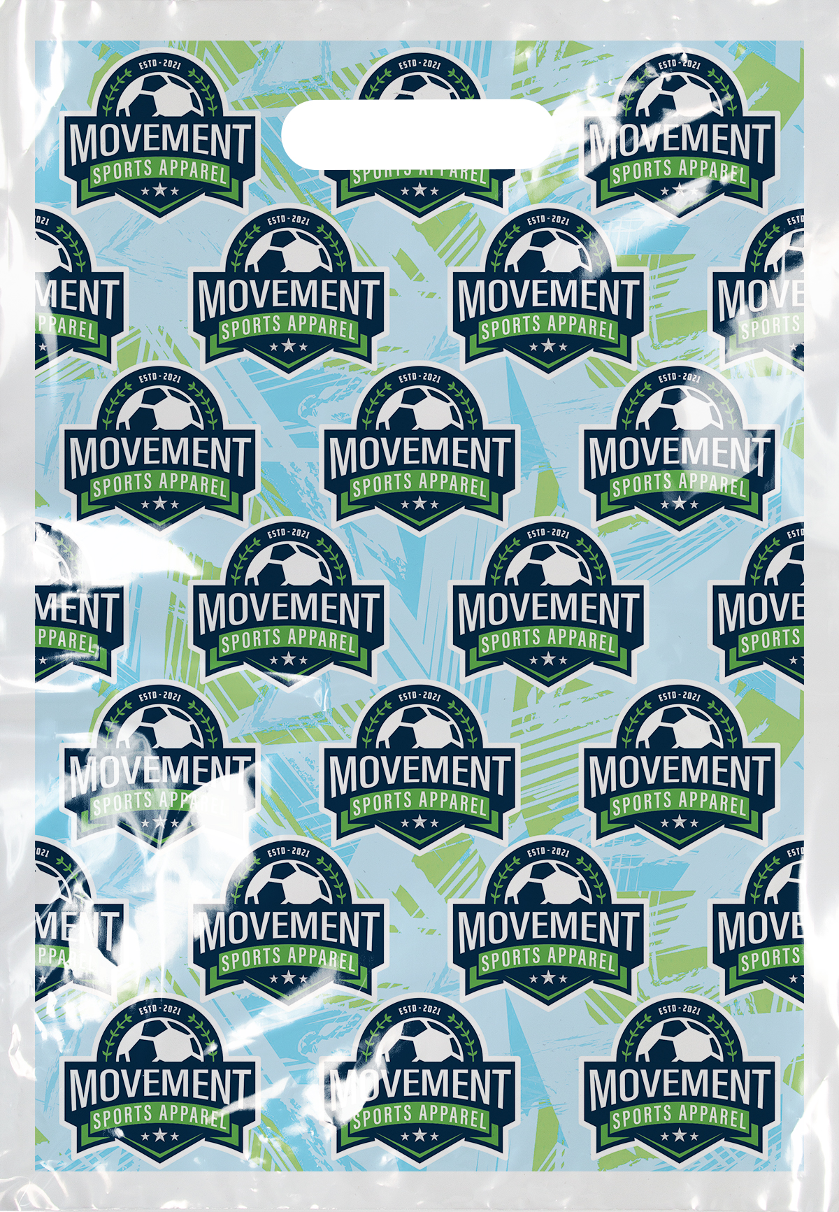 Full Color Scatter Clear Plastic Bag 9" x 13"