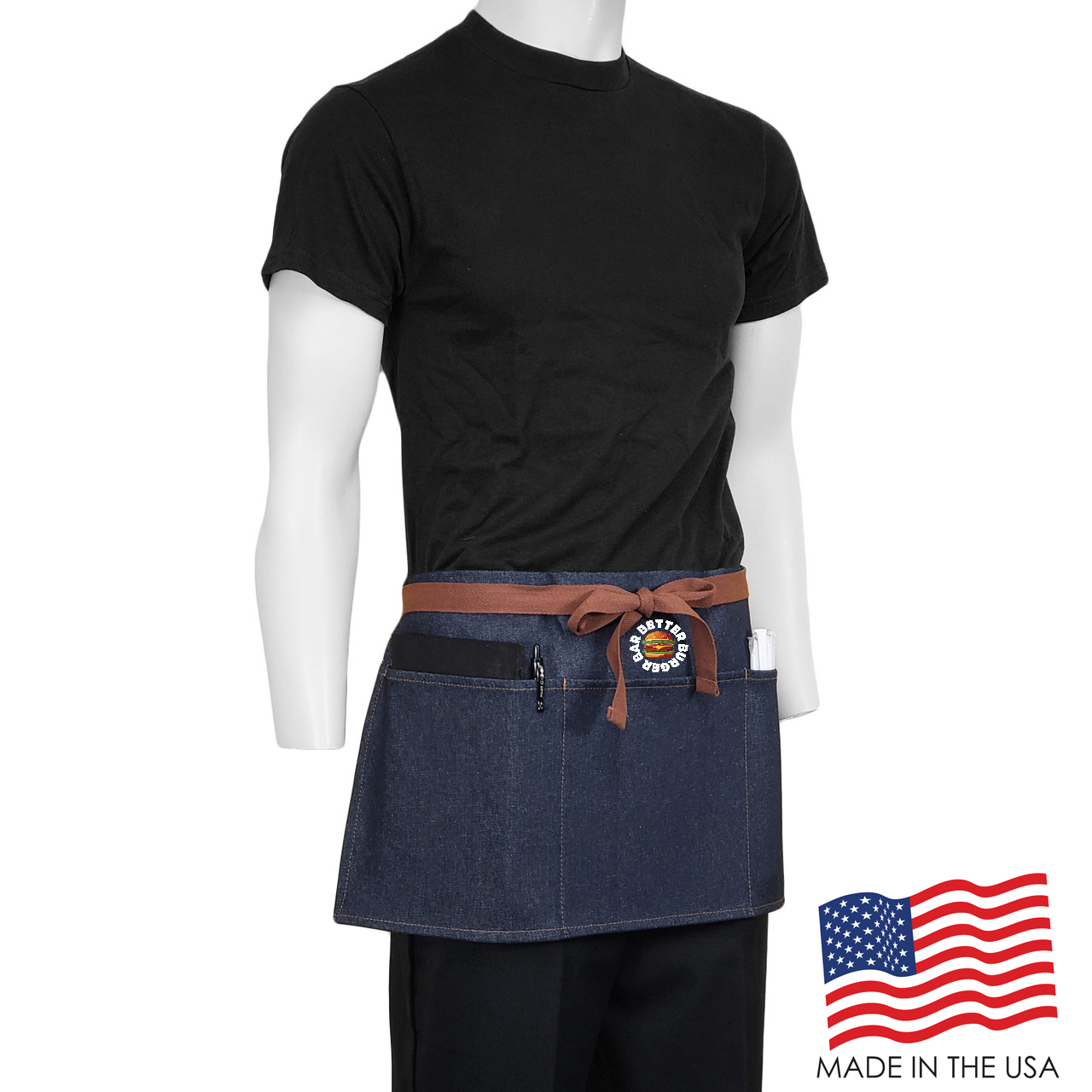 24 in. x 12 in. Denim Waist Apron with Pockets (Full Color) 4