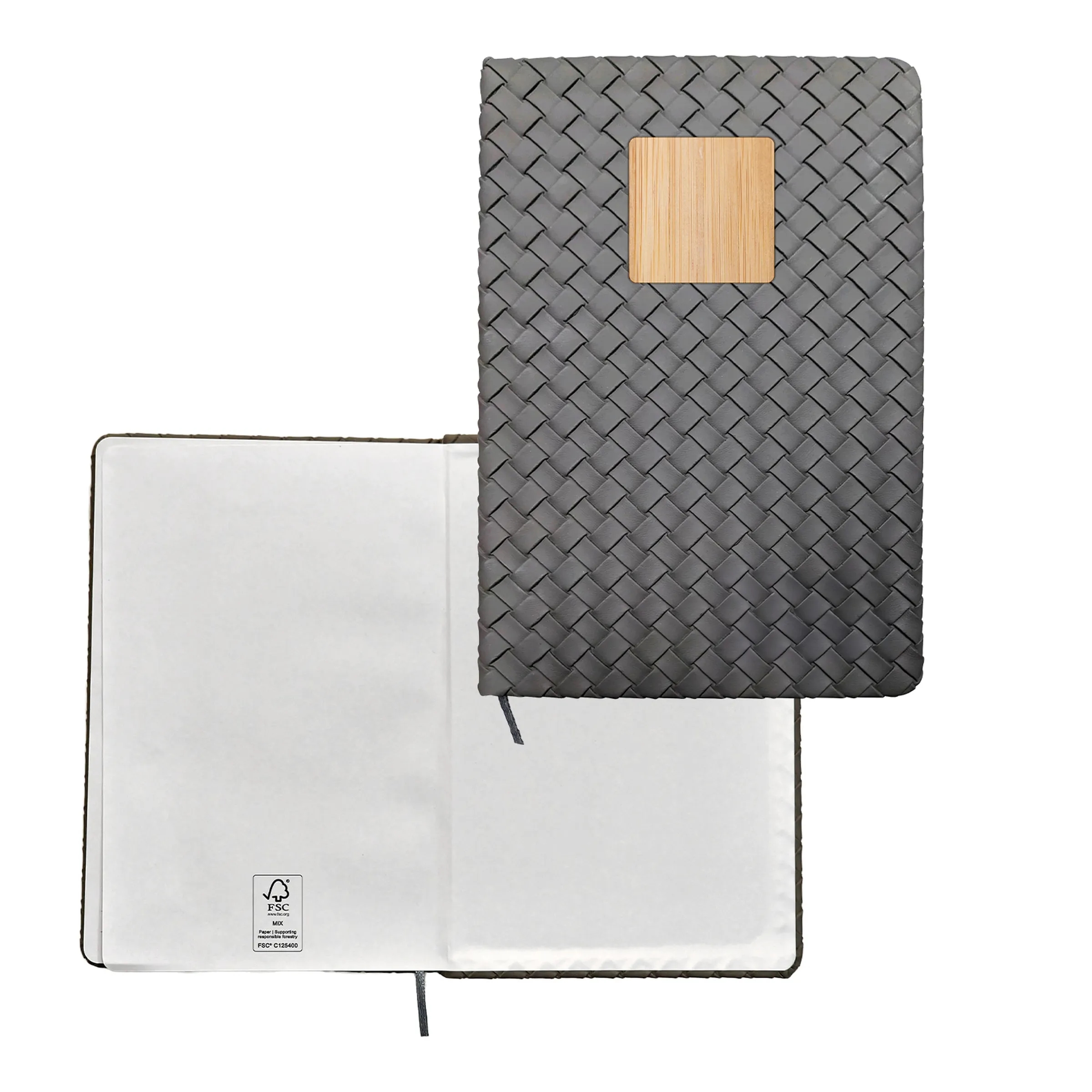 Woven Notebook with Bamboo Accent 1