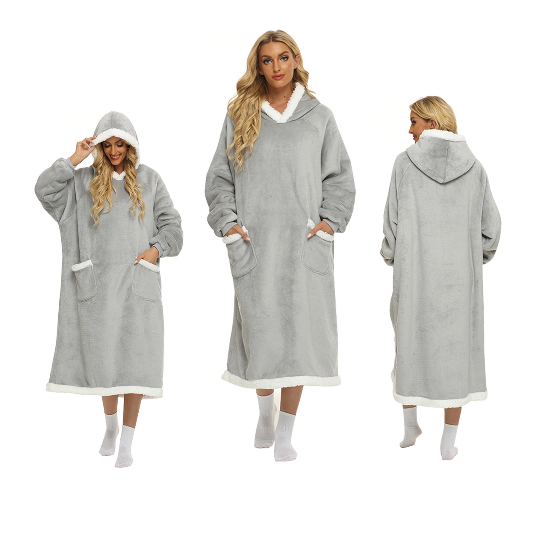 Oversized Blanket Hoodie Sweatshirt with Pockets, custom hoodie or sweatshirt with logo imprint 11