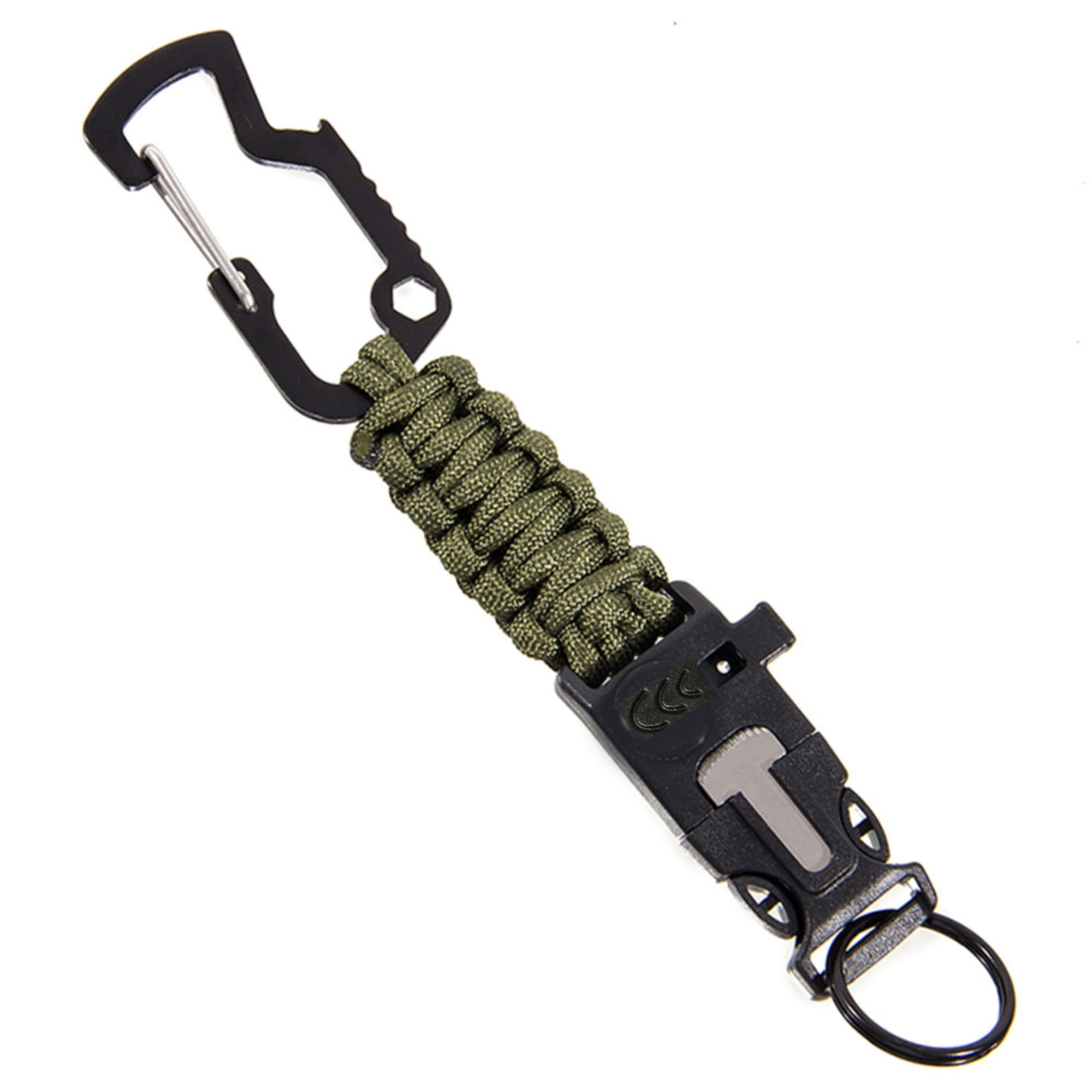 Polyester Multi-Function Survival Bracelet w/Carabiner 2