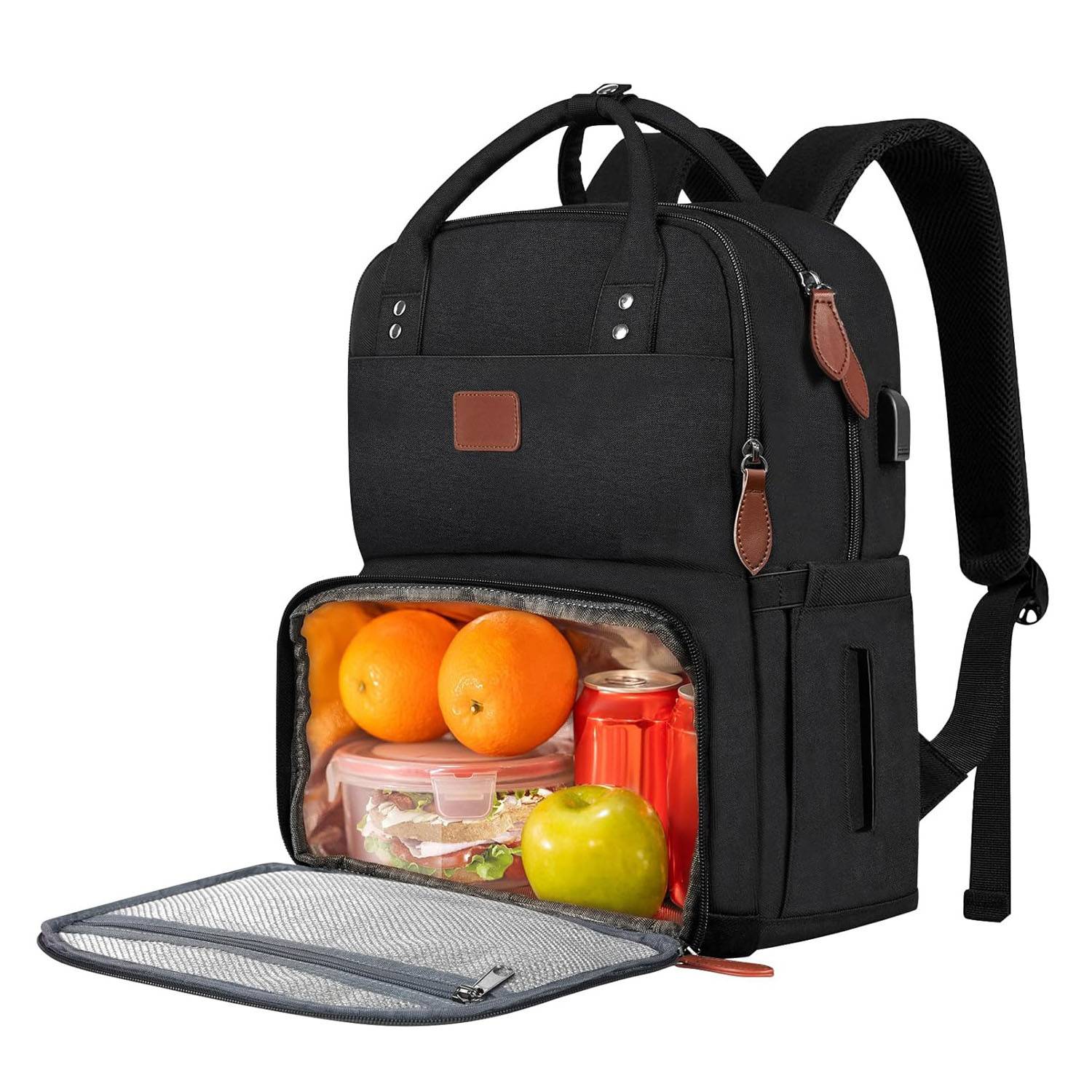 Oxford Laptop Backpack w/ 12 Can Cooler Compartment 4