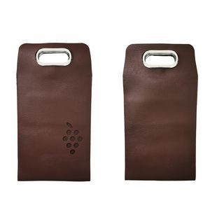 Premium PU Leather Wine Bag With Window And Elegant Metal Handles 18