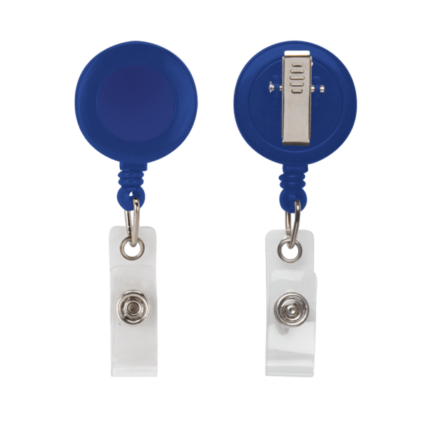 Retractable Zip Cord w/ Epoxy Dome & Vinyl Snap Attachment w/ Bulldog Clip 28