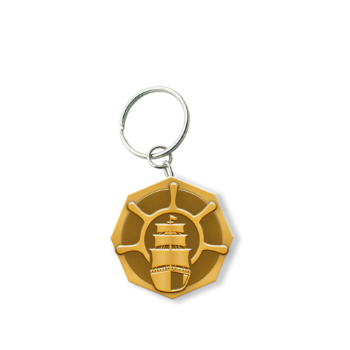 Customized Zinc Alloy Keychain with Shiny Brass Plating 3