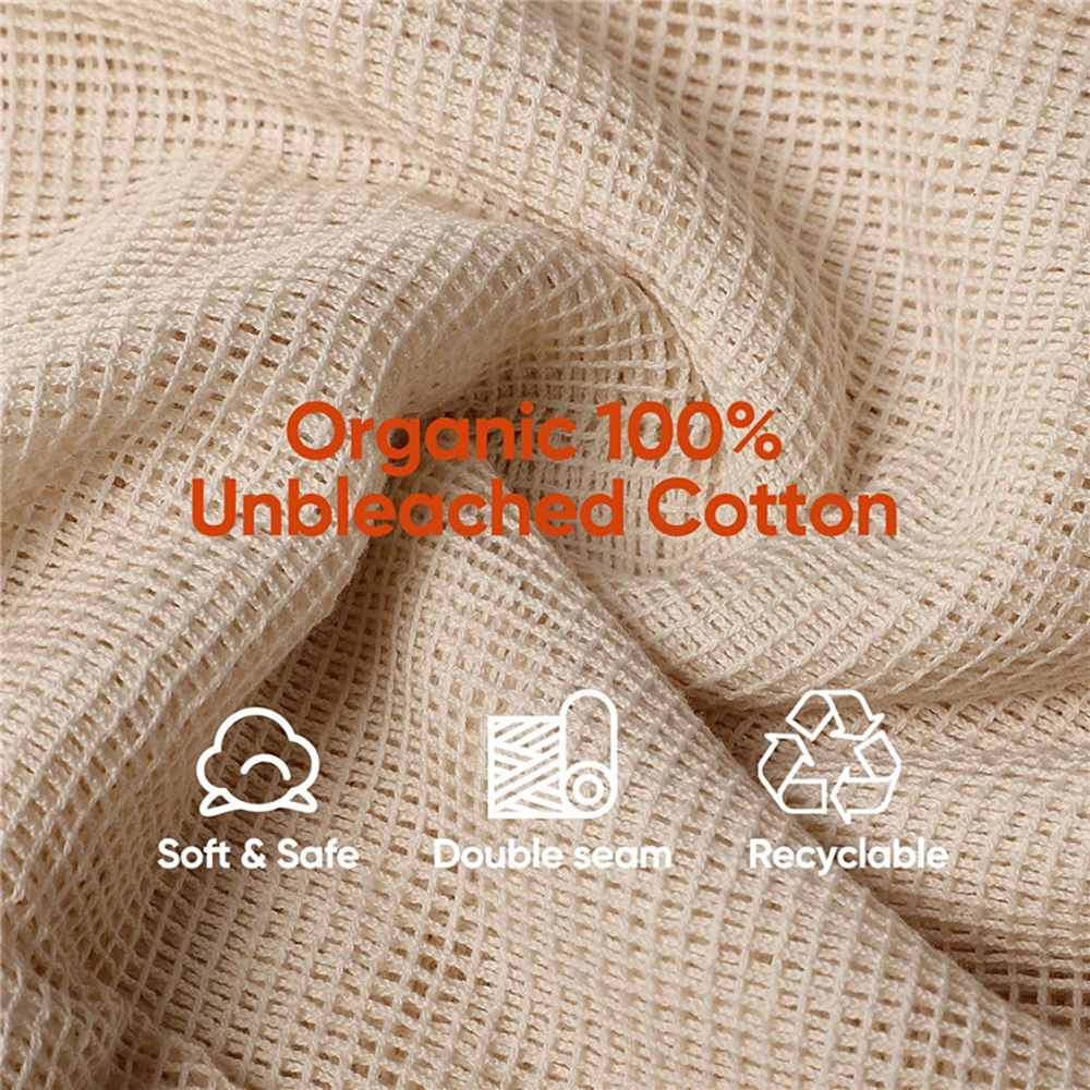 Storage Cotton Mesh Drawstring Bag 8