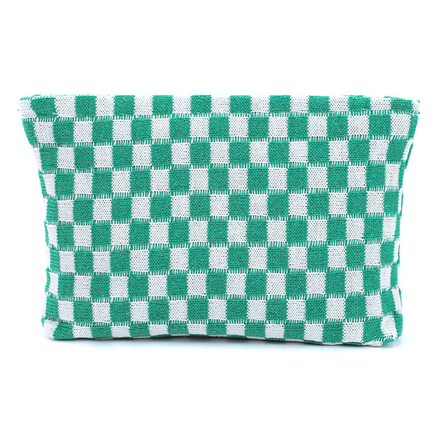 Wool Large Checkered Cosmetic Storage Bag With High Capacity 5