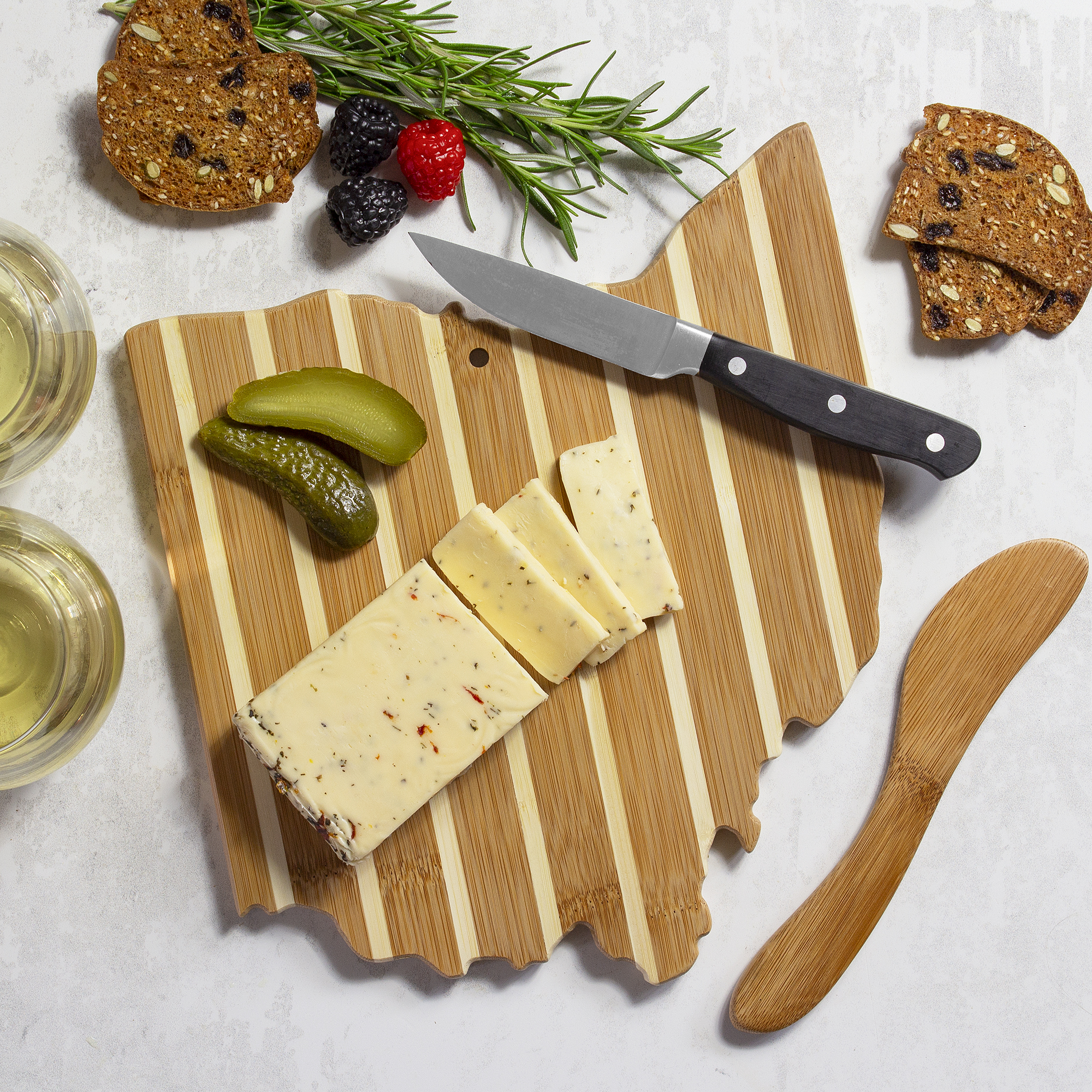 Ohio Charcuterie Board with Spreader Knife Gift Set 3
