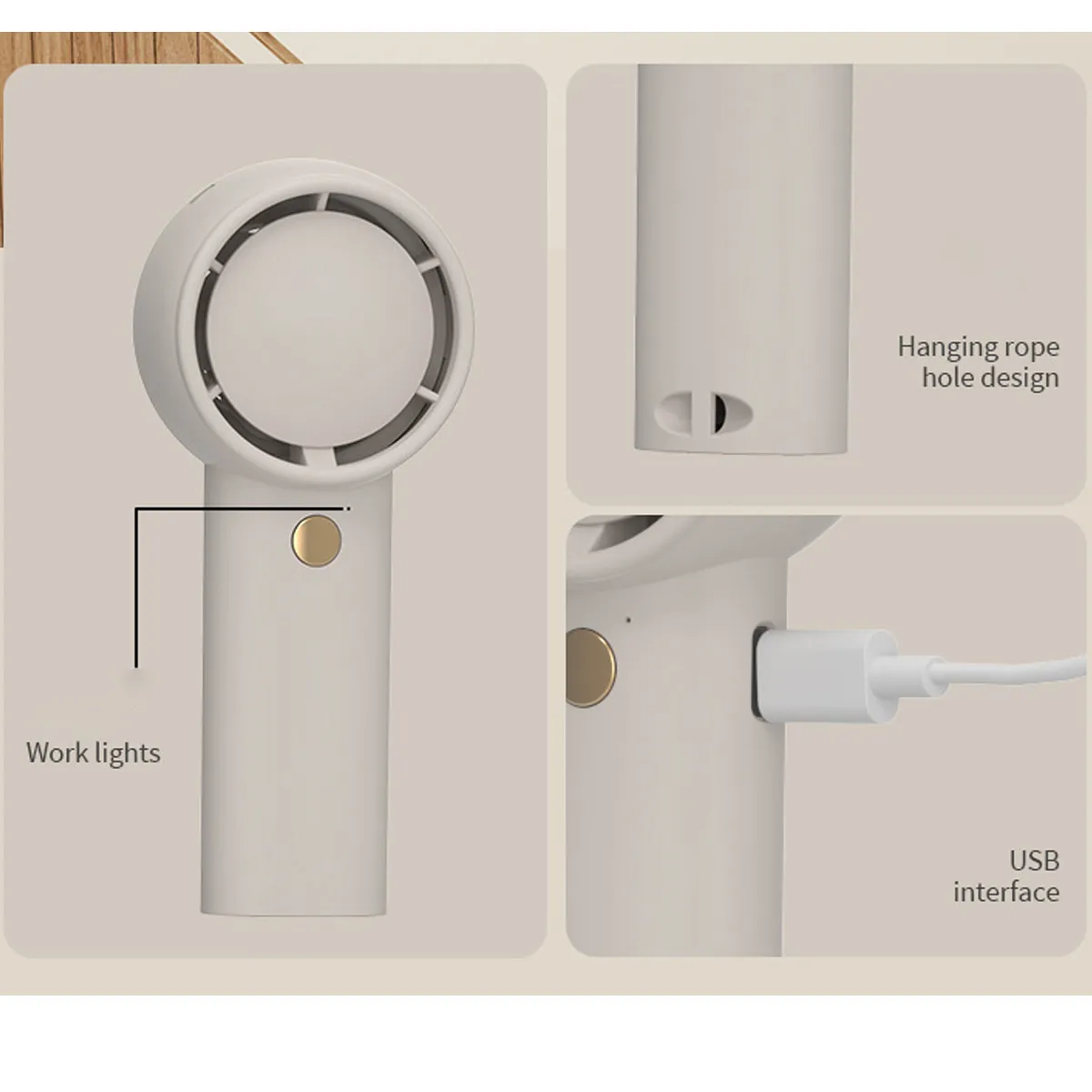 300mAh Mini Handheld Cooling Portable Travel USB Fan 2