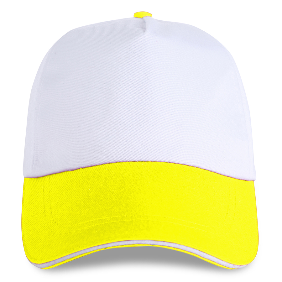 Stock 2-Tone Poly Cotton 5 Panel Cap, Hook-And-Loop Fastener 15