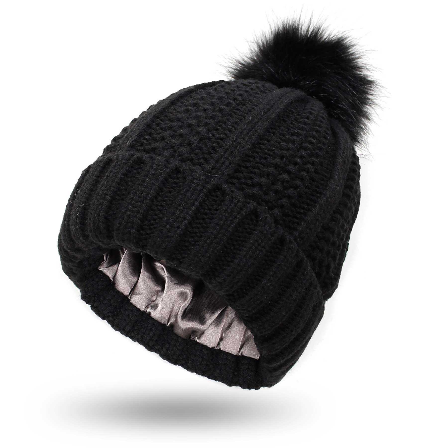 Winter Knitted Beanie With Pompom 4