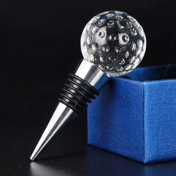 CRYSTAL GOLF BALL WINE STOPPER 2