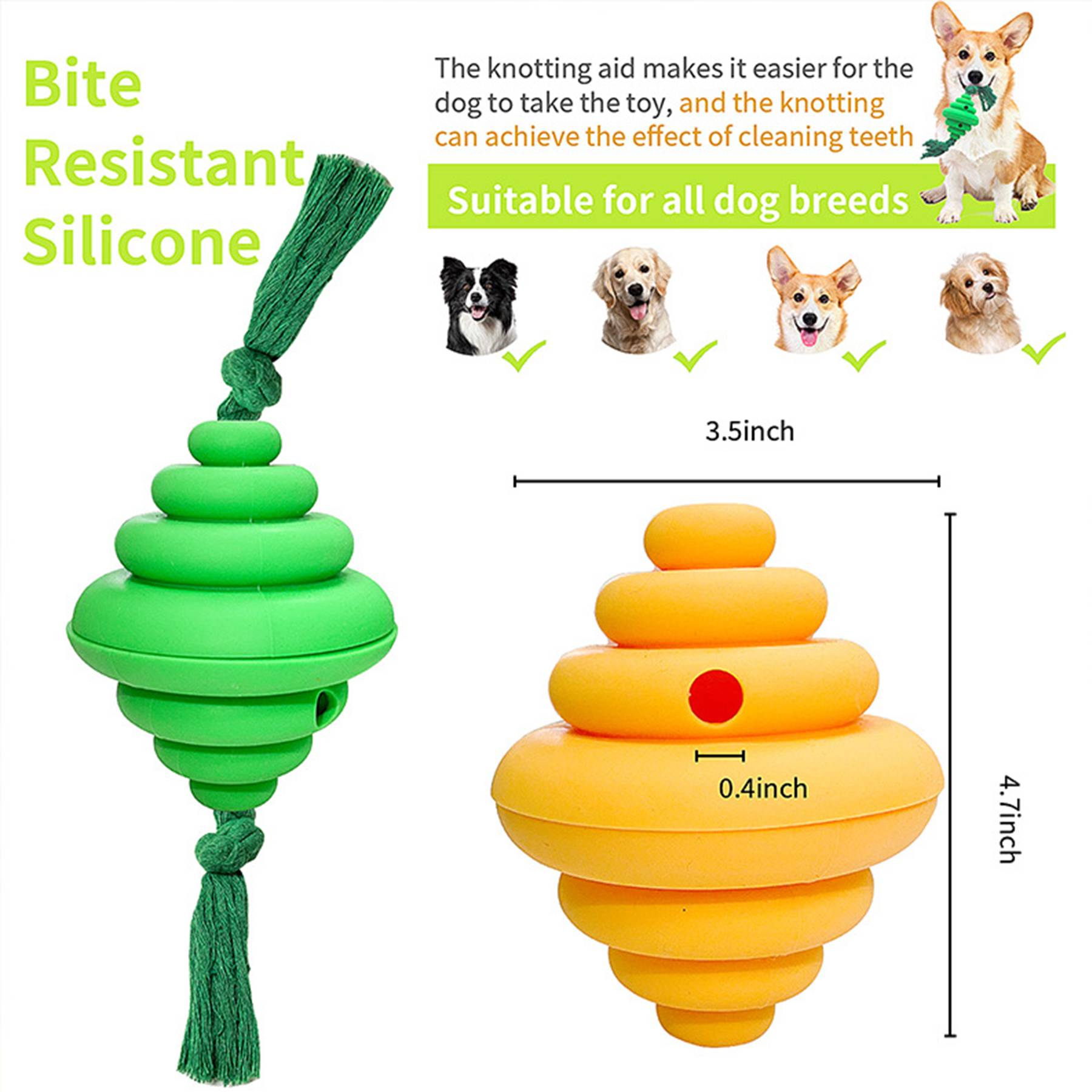 Siliconec Indestructible Aggressive Chewers Tough Dog Toys 3