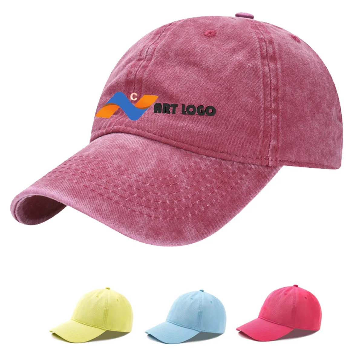 Customized Logo Vintage Distress Old School Baseball Cap Hat 5