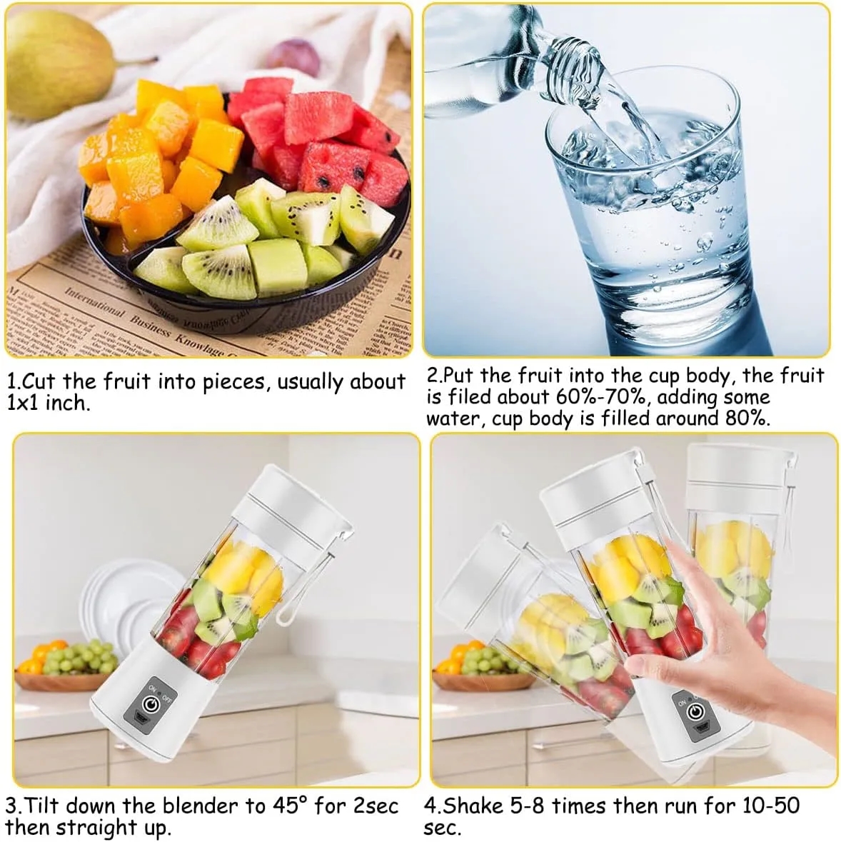 Custom Mini USB Rechargeable Blender For Fruit Smoothies 6