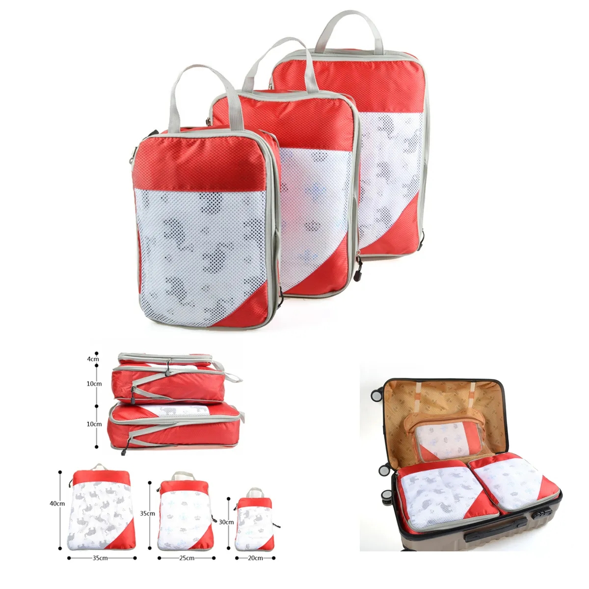 3 Pieces Travel Waterproof Packing Cube 4