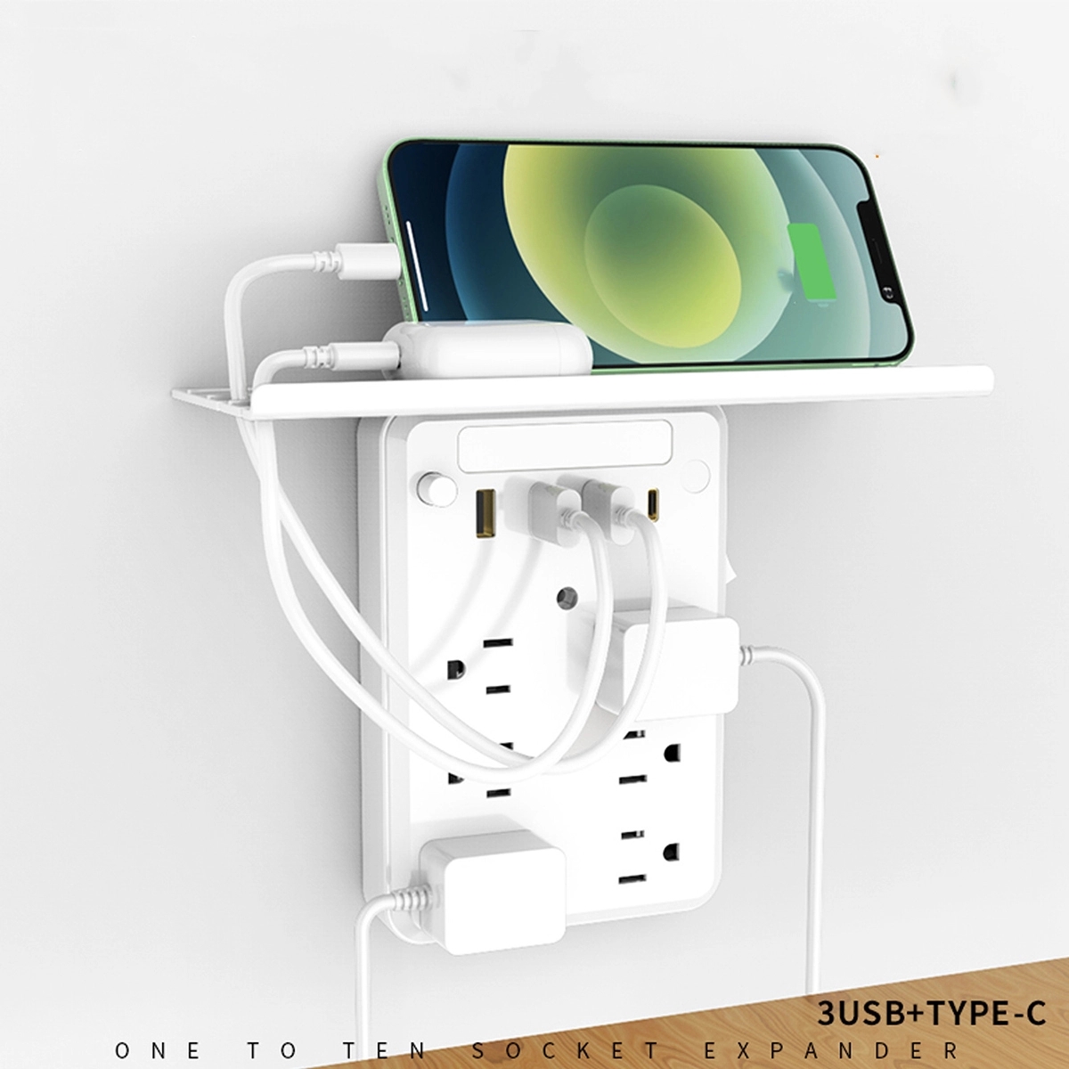 6-Outlet Extender With 3 Usb Power Strip 4