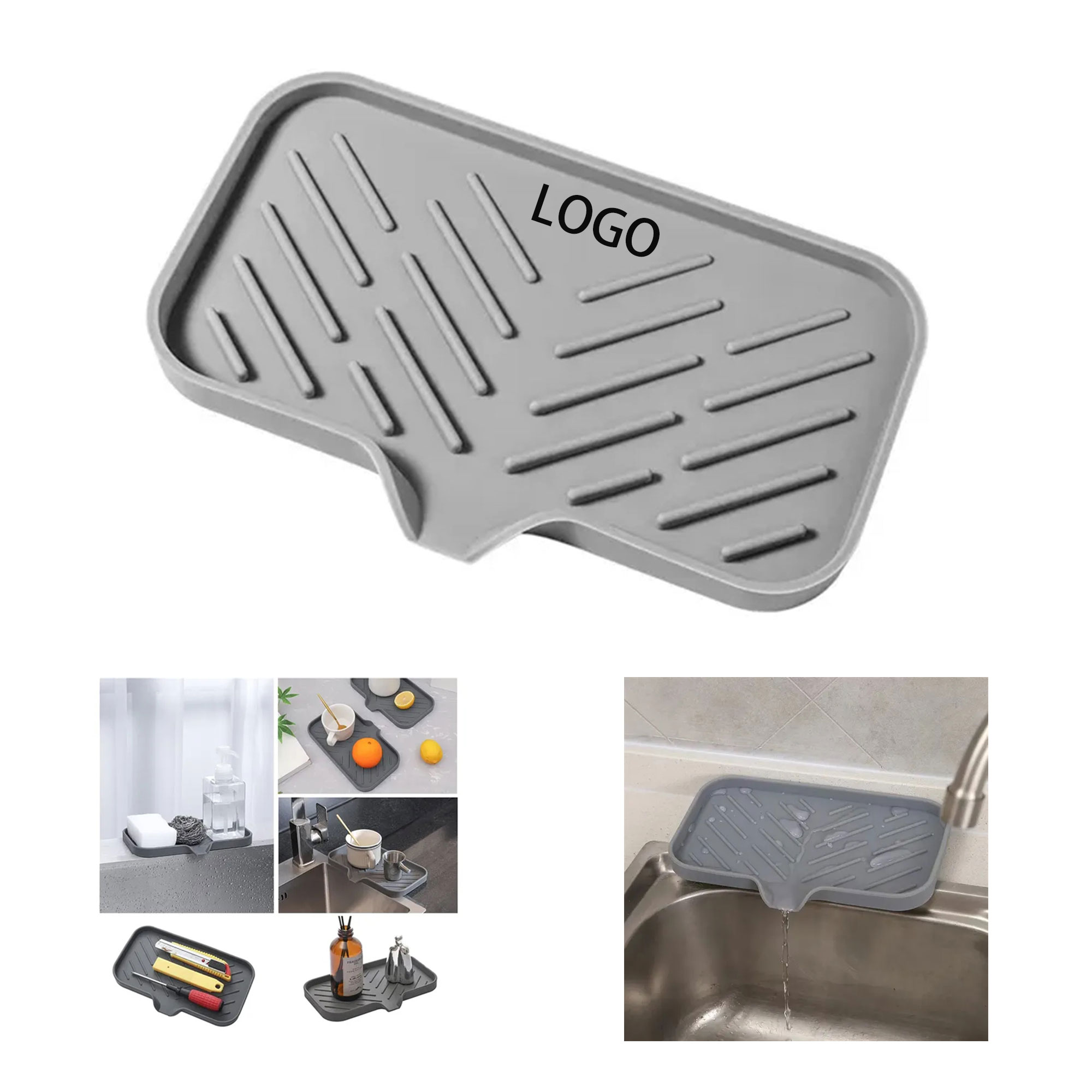 Silicone Soap Holder Dish With Drainage Kitchen Bathroom 4