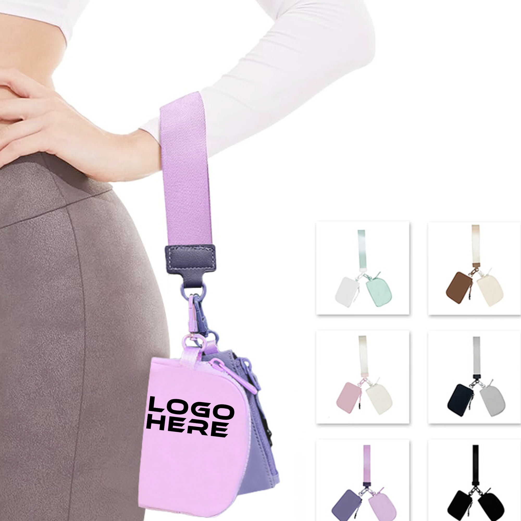 Women Portable Mini Keychain Pouch Wristlet Wallet 2