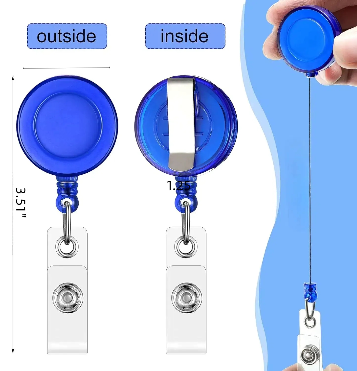 Retractable Badge Holders With Metal Belt Clip 6