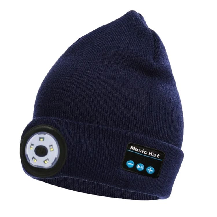 Bluetooth Headlamp Cap with Warning Light 3