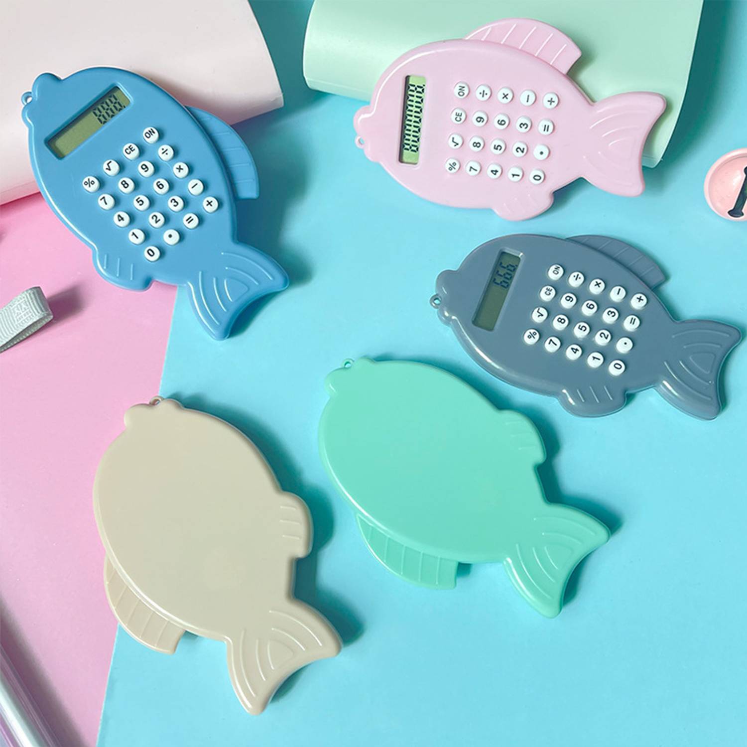 Fish Shaped Battery Calculator Key Chain 4