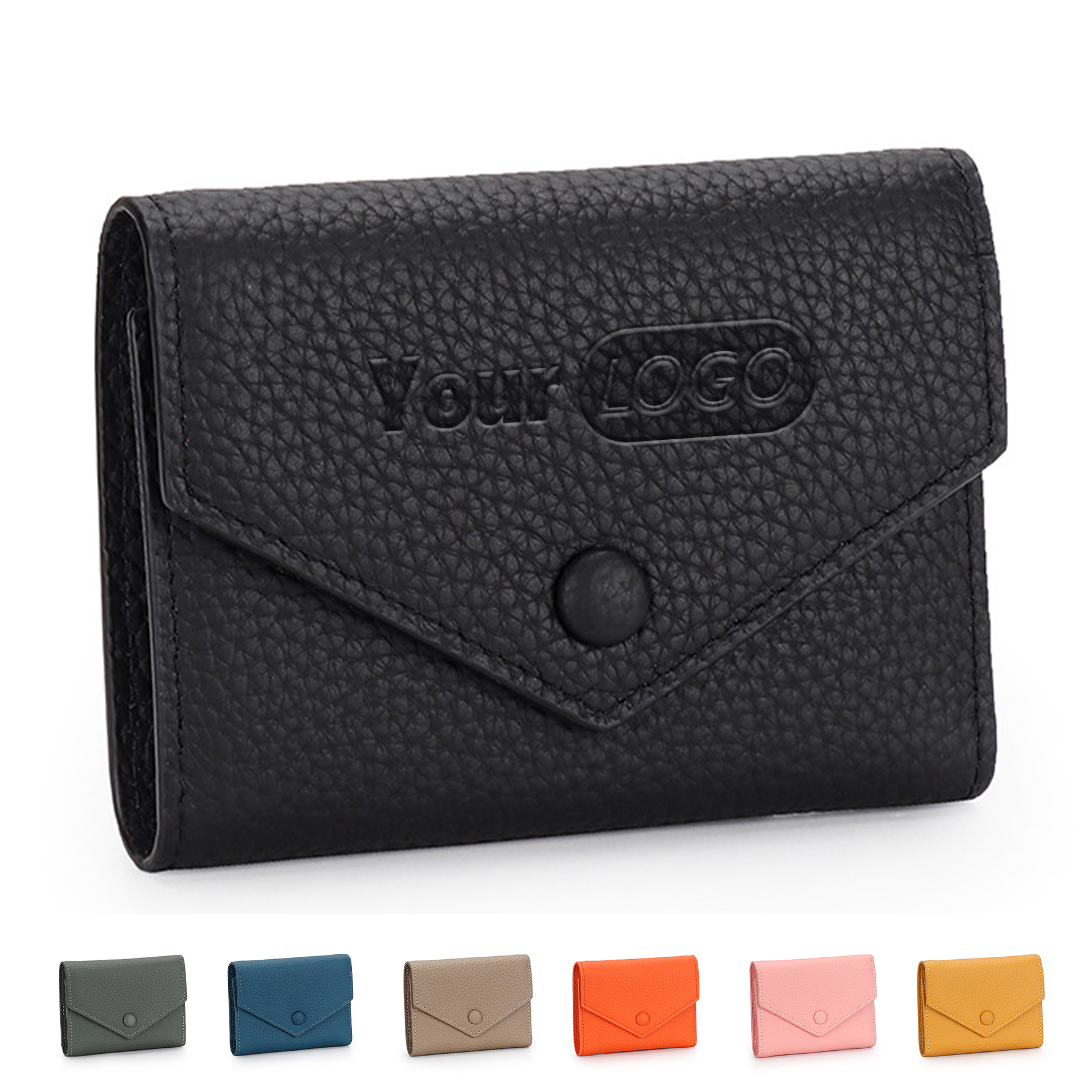 Genuine Leather Simple folding envelope coin purse 11