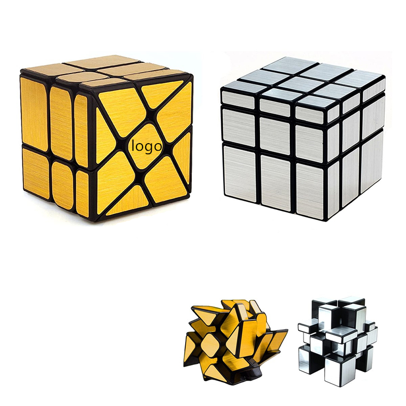 Mirror Silver Cube Gold Wheel Cube Twisty Puzzle Cube 2