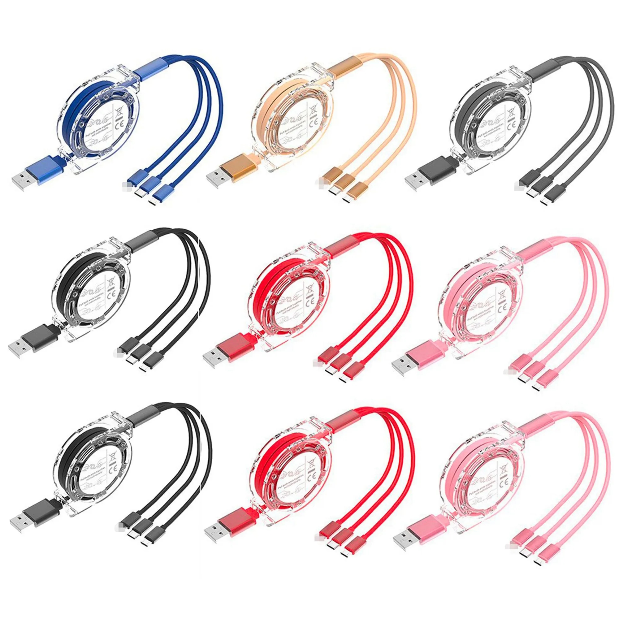 Retractable 3 in 1 Multiple USB Charging Cable 2