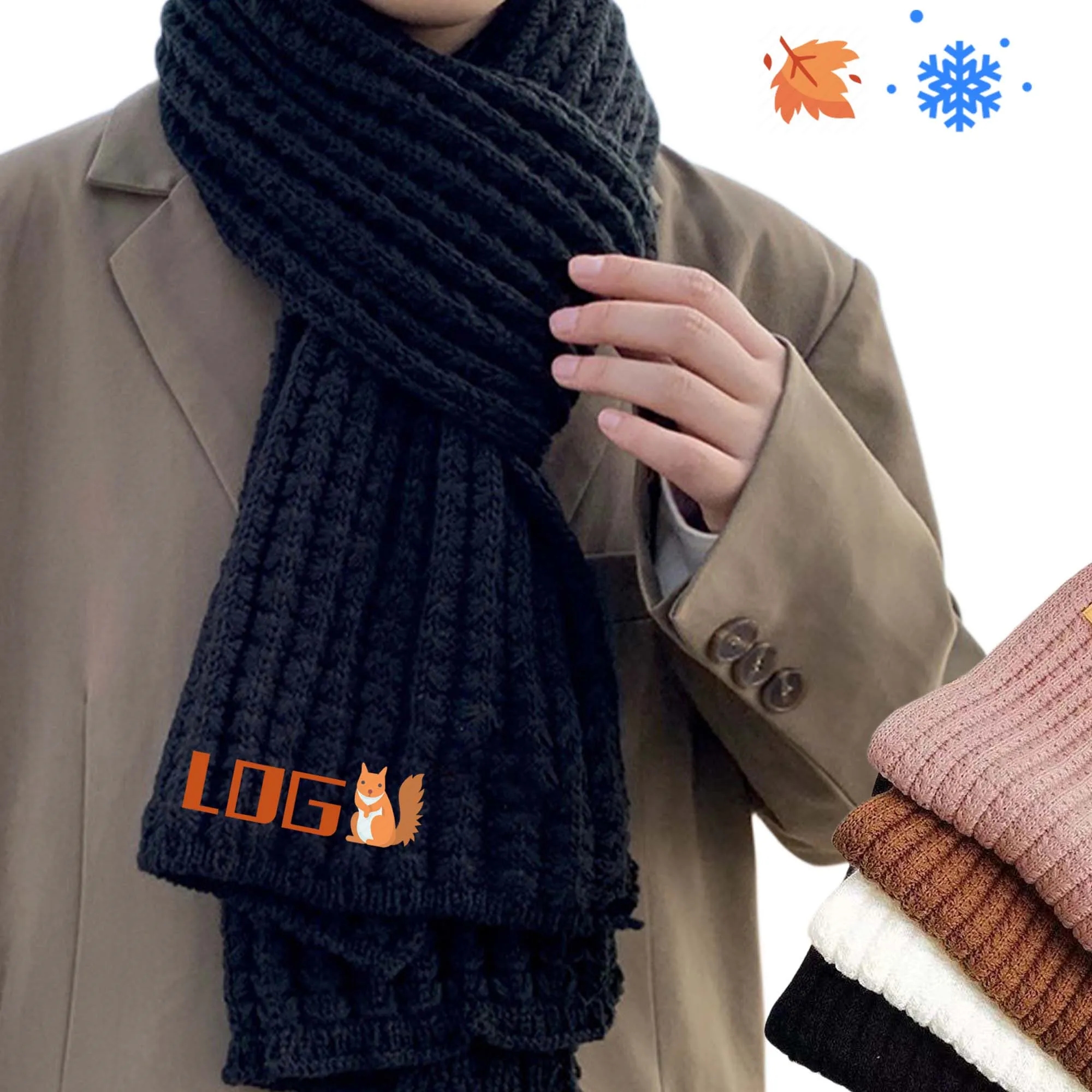 MOQ50 Thick Knit Unisex Scarf 6