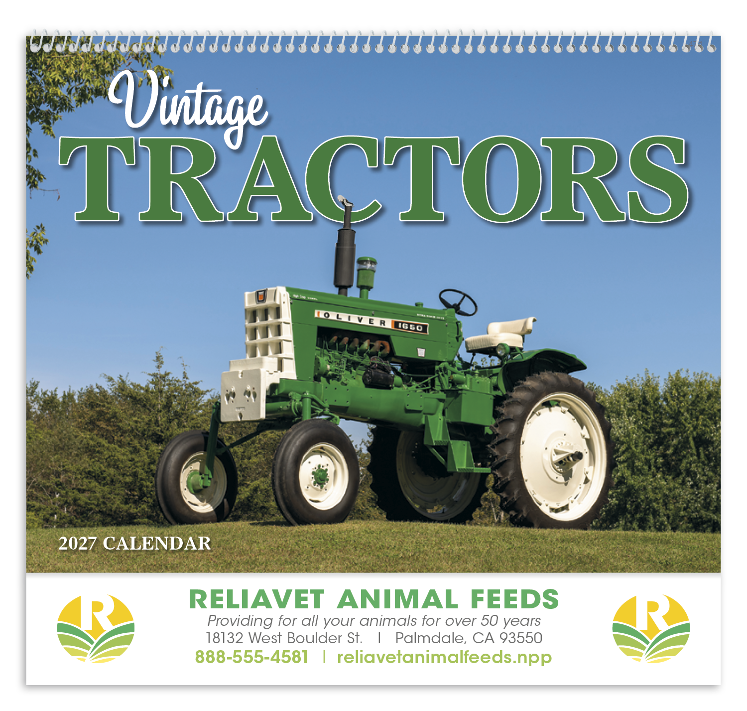 HotLine® Products Vintage Tractors Appointment Calendar - Spiral 36