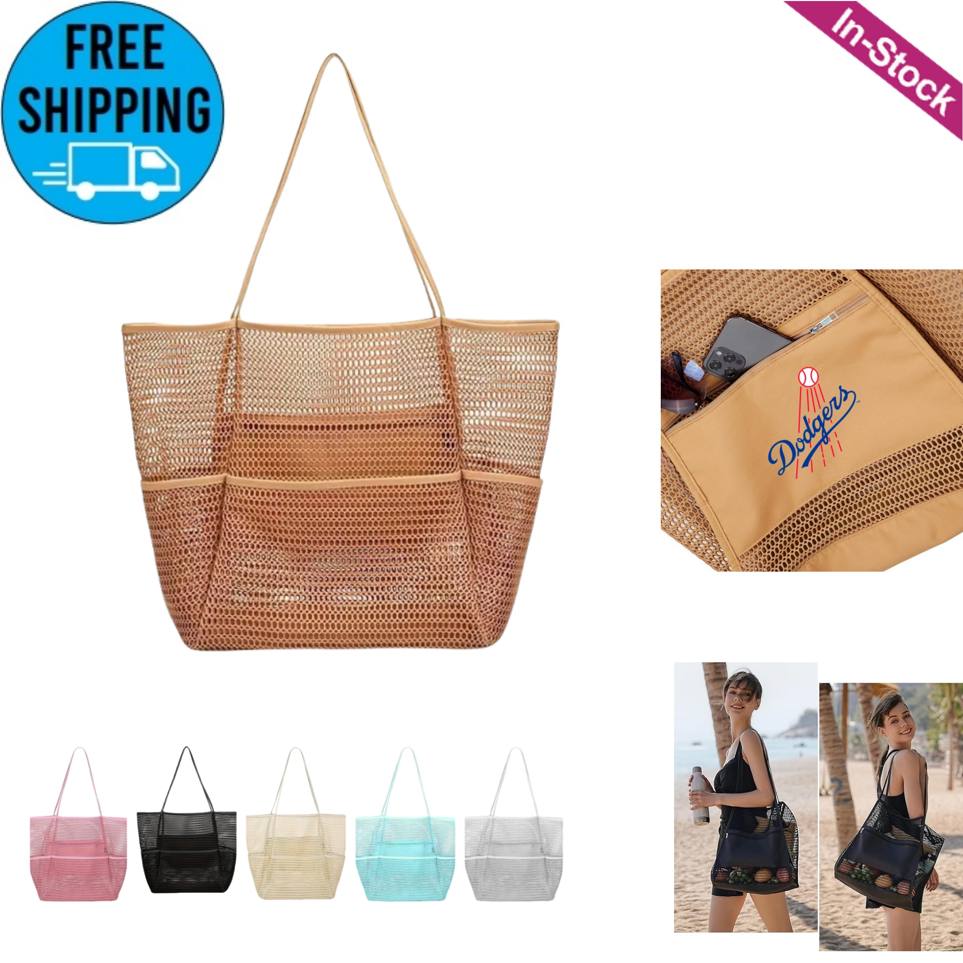 Beach Mesh Tote Bag 7