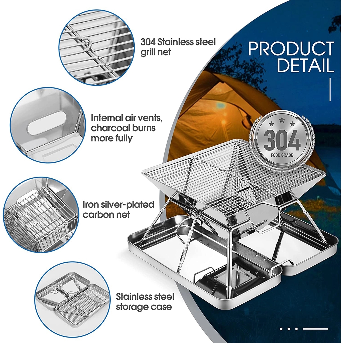 Folding Portable Charcoal Grill 2