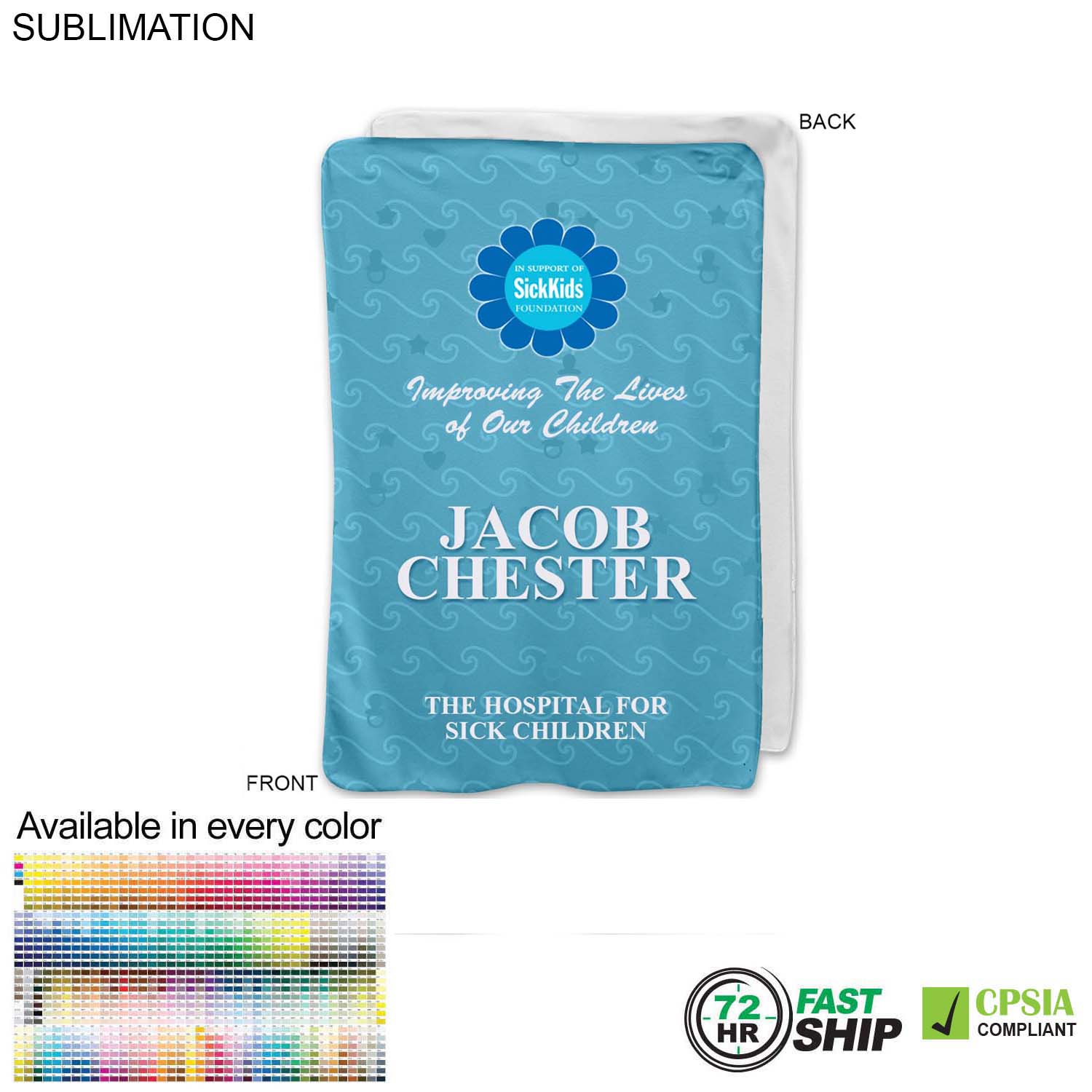 72 Hr Fast Ship - Ultra Soft and Smooth Microfleece Lap Blanket 30x40, Sublimated 3