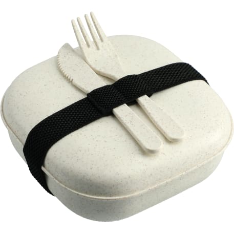 Wheat Straw Food Storage with Utensils 32