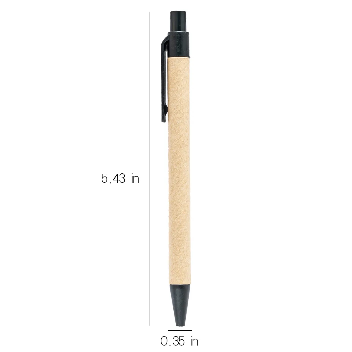 Eco Friendly Blank Pen Kraft Paper Body Clip Tip & Cap 5