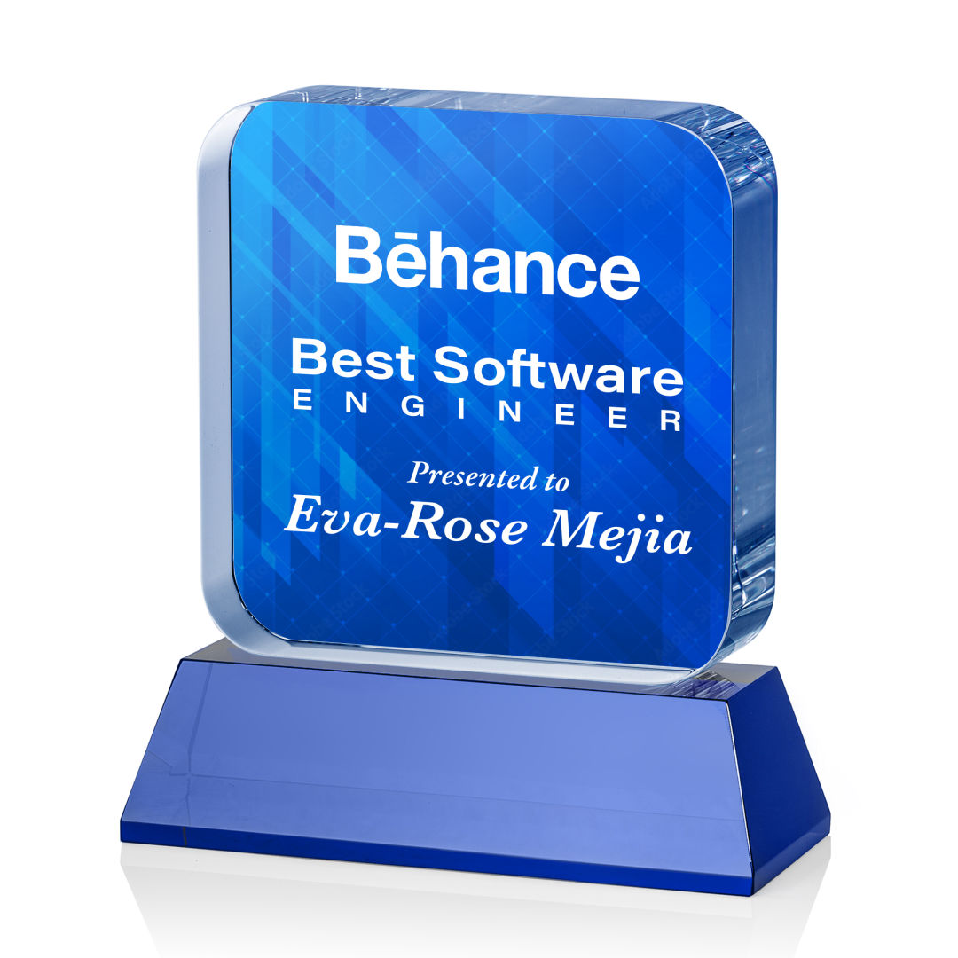 Flamborough VividPrint™ Award on Base - Blue 16