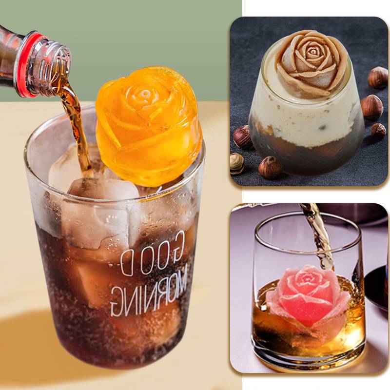 Food Grade Silicone 6-link Rose Ice Cubes 8