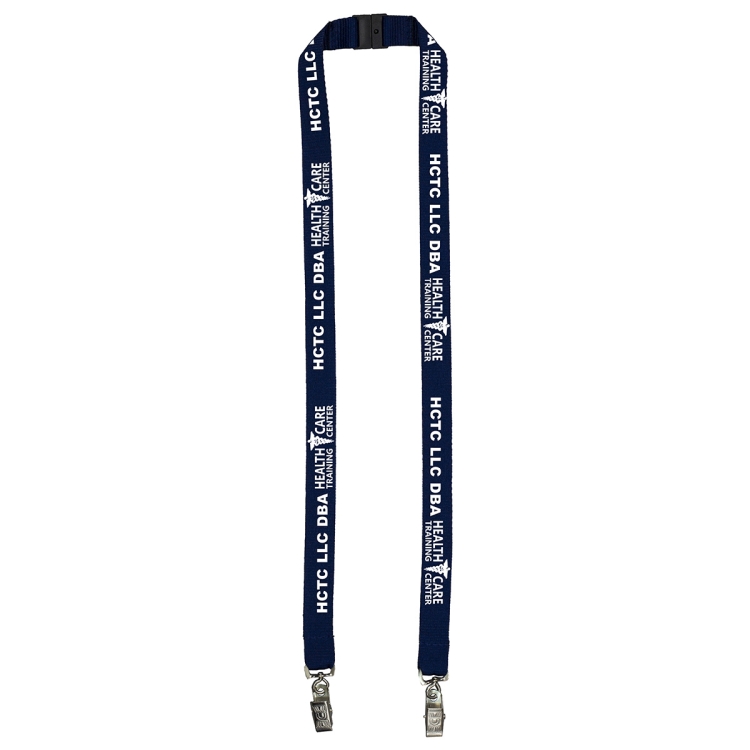 "RICARDO" 3/4" Dual Attachment Polyester Silkscreen Lanyard with FREE Breakaway Safety Release 2