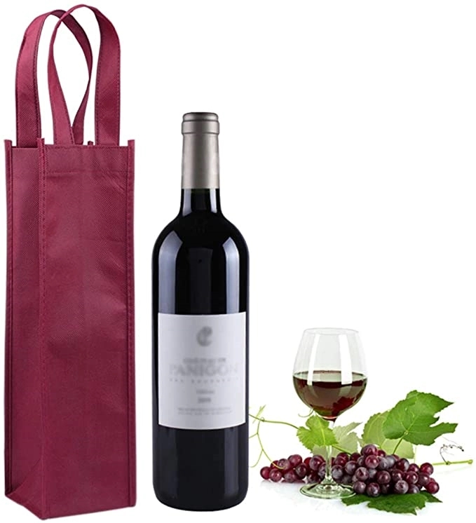 Non Woven Single Bottle Wine Tote Bag 2