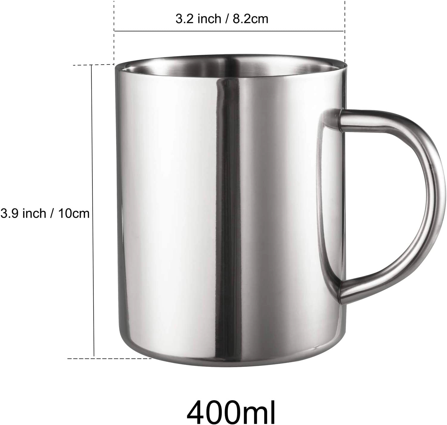 Unbreakable Mugs Double Walled Camping Coffee Mugs 400Ml 4