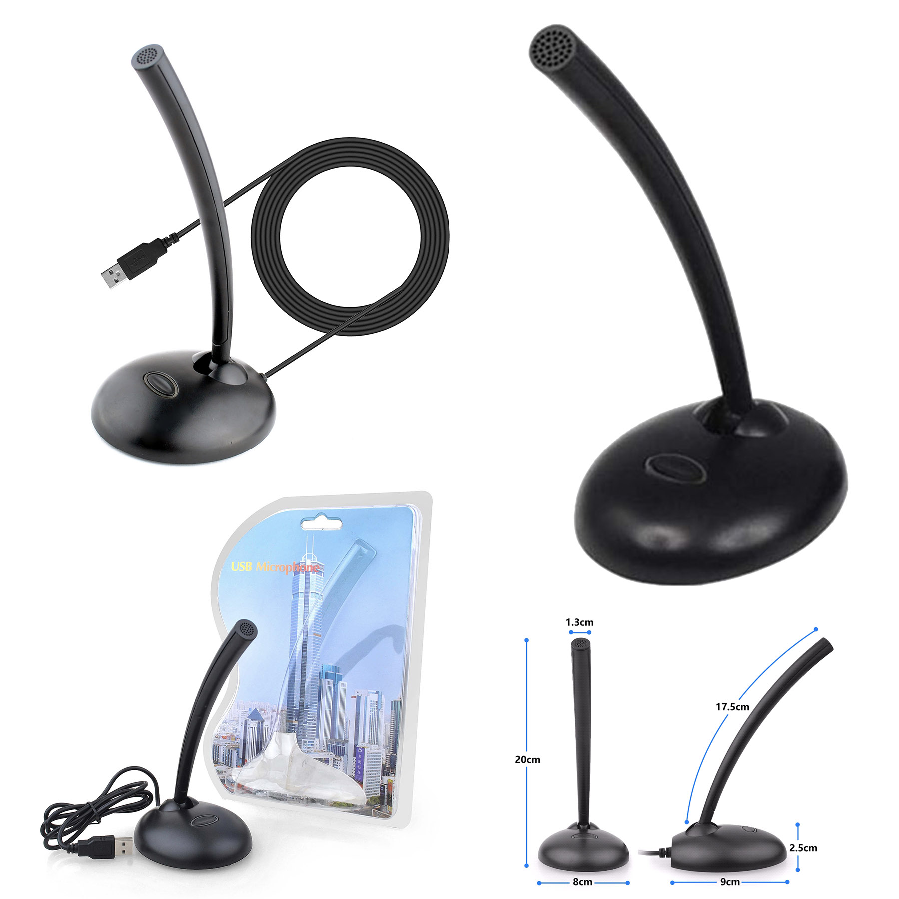 Desktop, PC, Laptop USB Computer Microphone with Mute Button 1