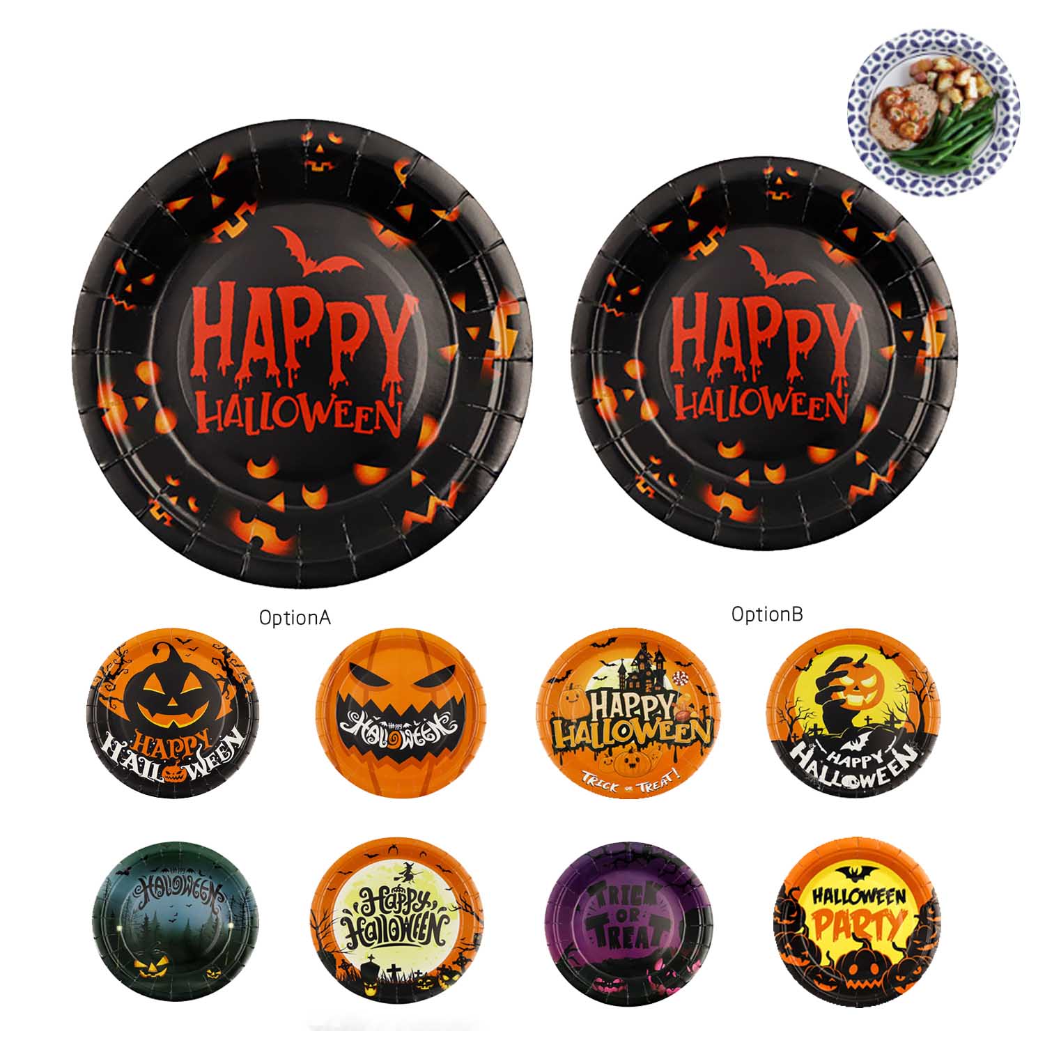 7 In Halloween disposable Paper Plate 1