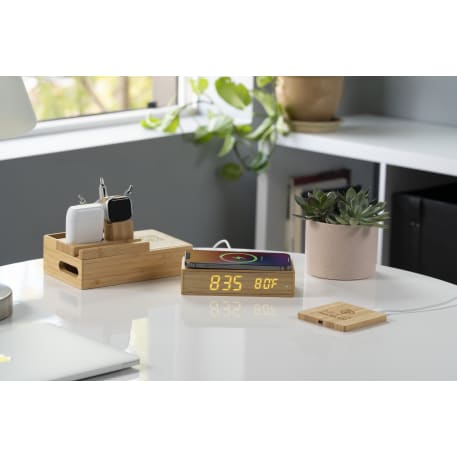 FSC® 100% Bamboo Wireless Charge Pad w/Dual Output 61