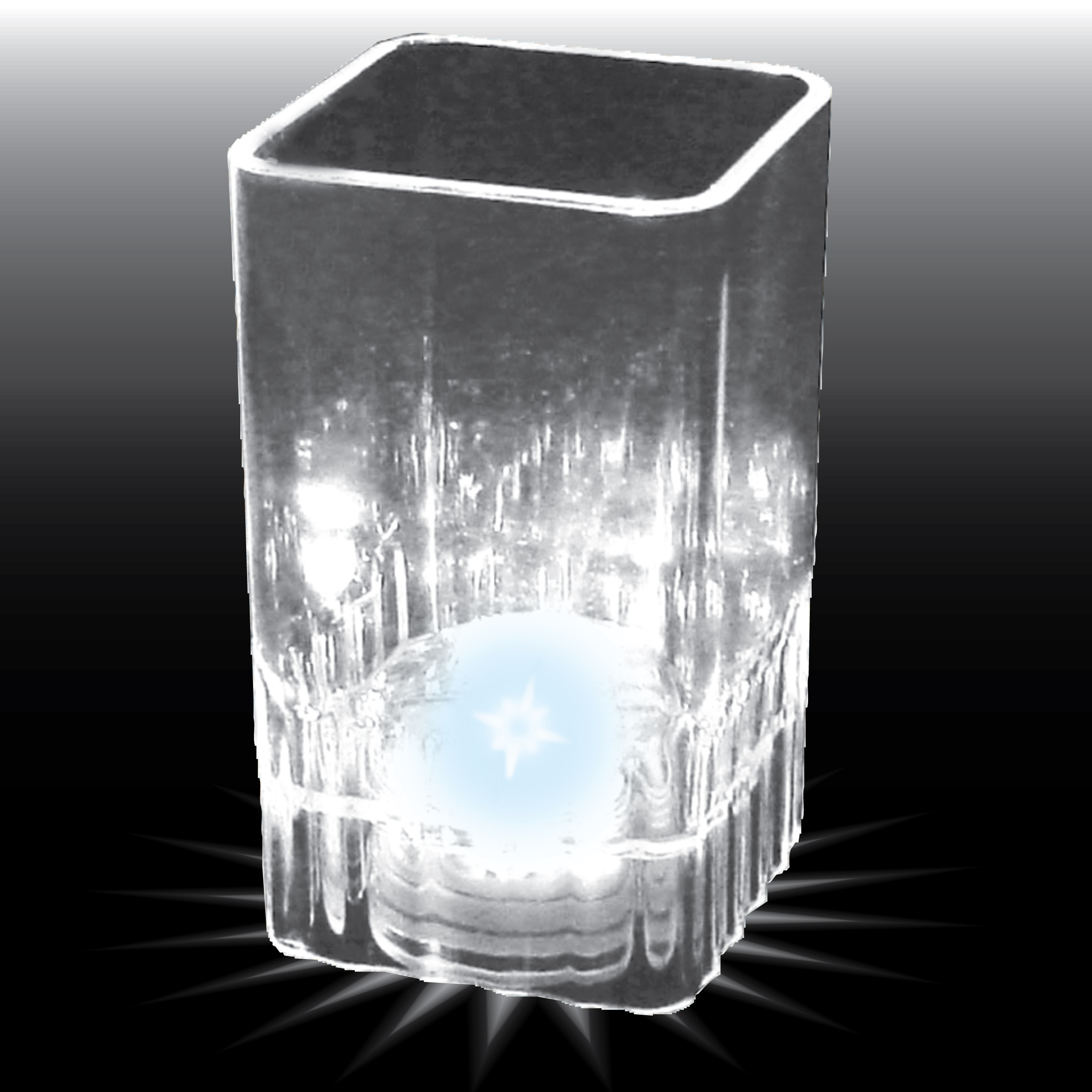2oz Light Up Plastic Fluted Square Shot Glass 16