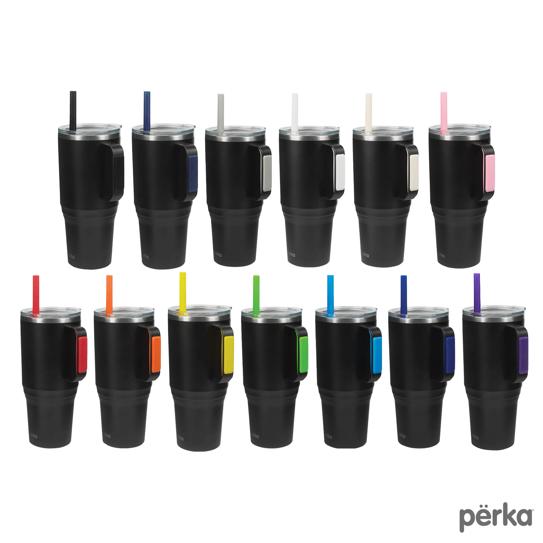 Perka® Portofino 36 oz. Double Wall Recycled Stainless Steel Travel Mug 10