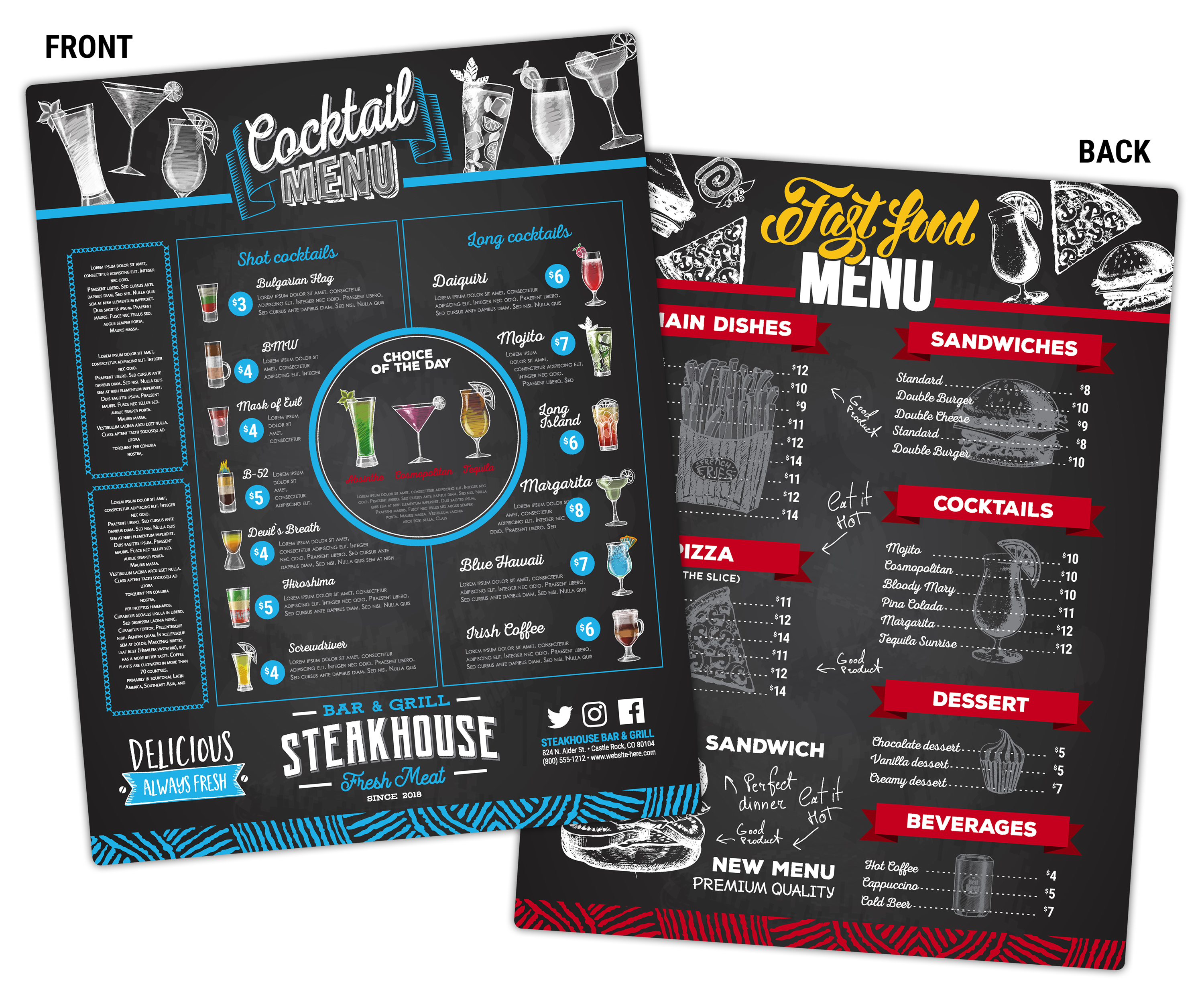 Menu Laminated Card - 8.5x11 8